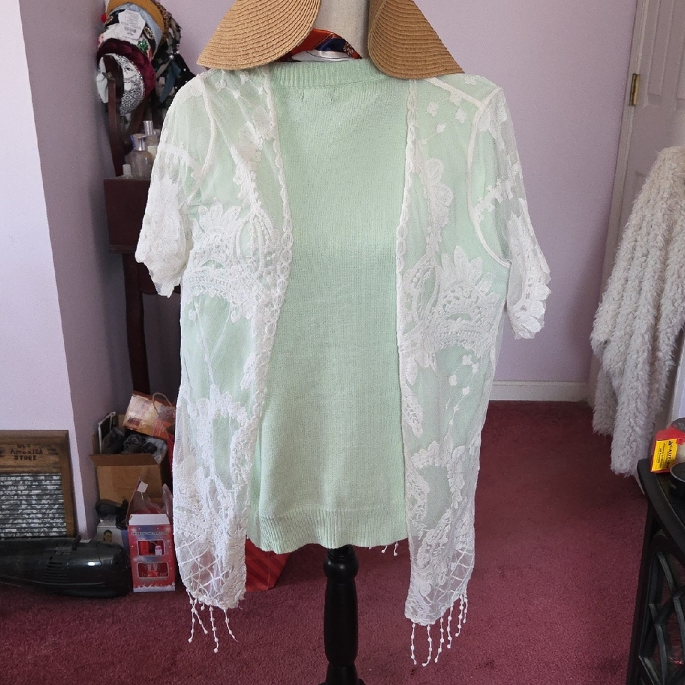 Maurices White Lace Kimono